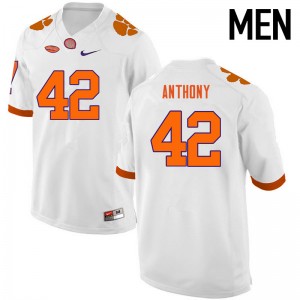 Men Stephone Anthony White Clemson University College Football #42 Jersey 655505-993