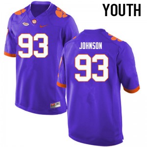 Youth Sterling Johnson Purple Clemson University College Football #93 Jersey 736375-649