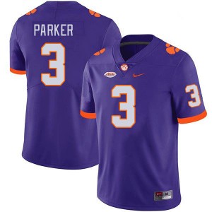 Men T.J. Parker Purple Clemson College Football #3 Jersey 419430-106