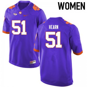 Women Taylor Hearn Purple Clemson College Football #51 Jersey 367906-111