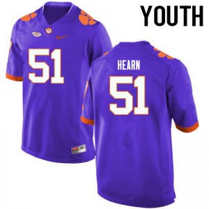 Youth Taylor Hearn Purple Clemson College Football #51 Jersey 678049-253