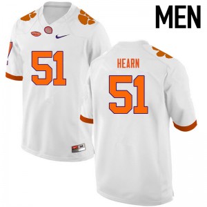 Men Taylor Hearn White Clemson College Football #51 Jersey 497310-481