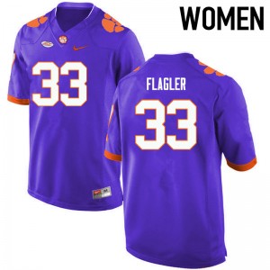 Women Terrence Flagler Purple CFP Champs College Football #33 Jersey 370245-648