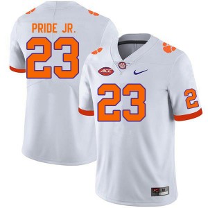 Men Toriano Pride Jr. White Clemson National Championship College Football #23 Jersey 880136-989