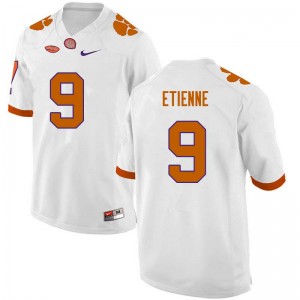 Men Travis Etienne White Clemson Tigers College Football #9 Jersey 805619-771