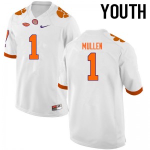 Youth Trayvon Mullen White Clemson Tigers College Football #1 Jersey 617375-116