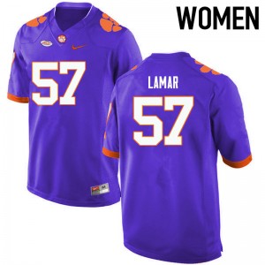 Women Tre Lamar Purple Clemson National Championship College Football #57 Jersey 445041-577
