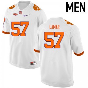 Men Tre Lamar White Clemson Tigers College Football #57 Jersey 552900-816