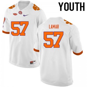 Youth Tre Lamar White Clemson Tigers College Football #57 Jersey 922936-302