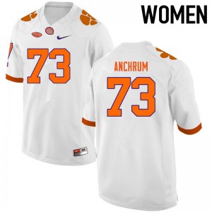 Women Tremayne Anchrum White Clemson Tigers College Football #73 Jersey 308488-891
