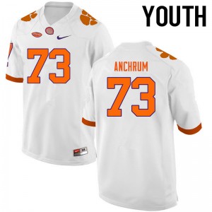 Youth Tremayne Anchrum White Clemson Tigers College Football #73 Jersey 520708-232