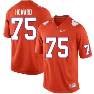 Men Trent Howard Orange Clemson College Football #75 Jersey 547193-180