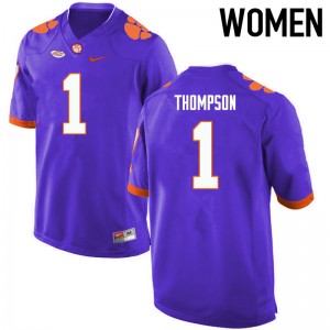 Women Trevion Thompson Purple Clemson National Championship College Football #1 Jersey 818721-985