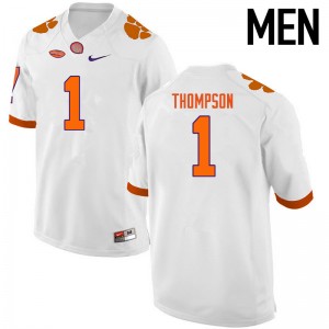 Men Trevion Thompson White Clemson University College Football #1 Jersey 895200-152