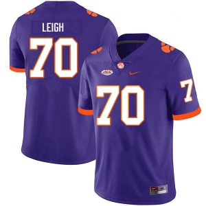 Men Tristan Leigh Purple Clemson College Football #70 Jersey 427513-718