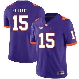 Men Troy Stellato Purple Clemson Tigers College Football #15 Jersey 260652-284