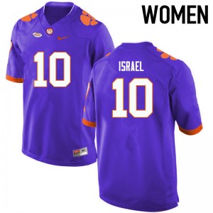 Women Tucker Israel Purple Clemson College Football #10 Jersey 465756-222