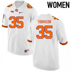 Women Ty Thomason White Clemson National Championship College Football #35 Jersey 200312-475