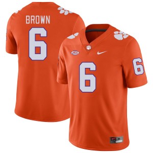 Men Tyler Brown Orange Clemson National Championship College Football #6 Jersey 398155-415