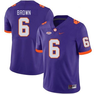 Men Tyler Brown Purple Clemson College Football #6 Jersey 623946-519