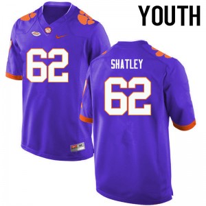 Youth Tyler Shatley Purple Clemson College Football #62 Jersey 105111-539