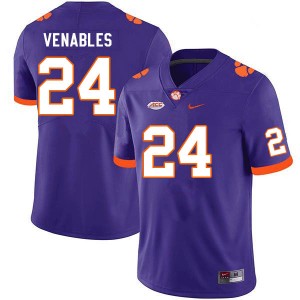 Men Tyler Venables Purple Clemson National Championship College Football #24 Jersey 645548-122