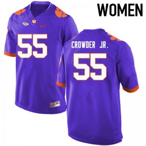Women Tyrone Crowder Jr. Purple Clemson National Championship College Football #55 Jersey 320779-894
