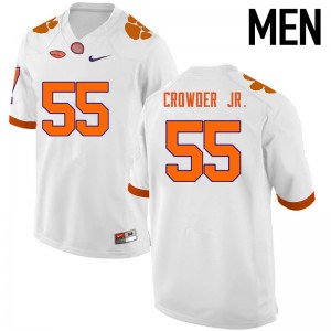 Men Tyrone Crowder Jr. White Clemson National Championship College Football #55 Jersey 382383-194