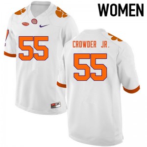 Women Tyrone Crowder Jr. White CFP Champs College Football #55 Jersey 536592-379
