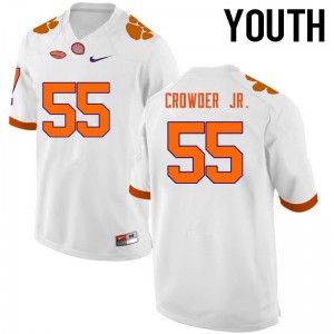 Youth Tyrone Crowder Jr. White Clemson University College Football #55 Jersey 516887-393