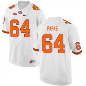 Men Walker Parks White Clemson University College Football #64 Jersey 917932-516