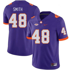 Men Walt Smith Purple Clemson Tigers College Football #48 Jersey 240850-866