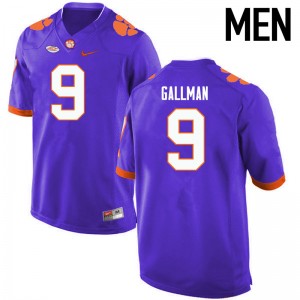 Men Wayne Gallman Purple Clemson National Championship College Football #9 Jersey 976289-450