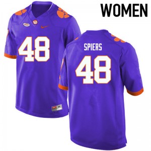 Women Will Spiers Purple Clemson University College Football #48 Jersey 872546-263