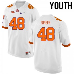 Youth Will Spiers White Clemson National Championship College Football #48 Jersey 977394-146