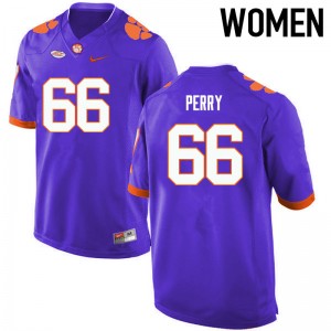 Women William Perry Purple Clemson College Football #66 Jersey 781460-807