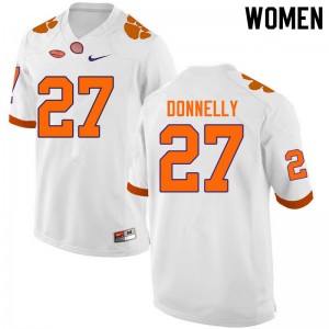 Women Carson Donnelly White Clemson Tigers College Football #27 Jersey 185799-586