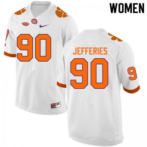 Women Darnell Jefferies White CFP Champs College Football #90 Jersey 294794-241