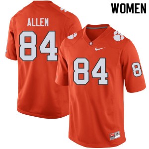 Women Davis Allen Orange Clemson Tigers College Football #84 Jersey 958884-657