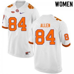 Women Davis Allen White Clemson National Championship College Football #84 Jersey 632872-316
