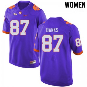 Women J.L. Banks Purple Clemson College Football #87 Jersey 472879-710