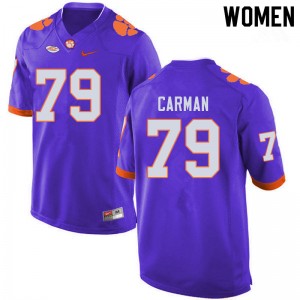 Women Jackson Carman Purple Clemson National Championship College Football #79 Jersey 238527-707