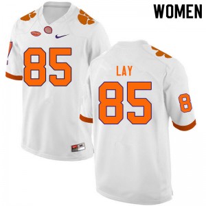 Women Jaelyn Lay White Clemson Tigers College Football #85 Jersey 796572-279