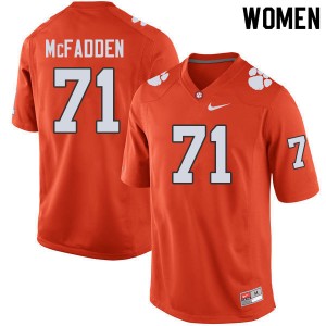 Women Jordan McFadden Orange Clemson College Football #71 Jersey 528771-262
