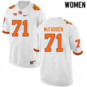 Women Jordan McFadden White Clemson College Football #71 Jersey 968142-845