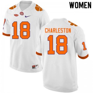 Women Joseph Charleston White Clemson Tigers College Football #18 Jersey 562224-835