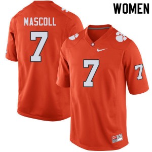 Women Justin Mascoll Orange Clemson National Championship College Football #7 Jersey 162267-131