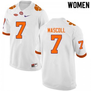 Women Justin Mascoll White Clemson National Championship College Football #7 Jersey 439709-715