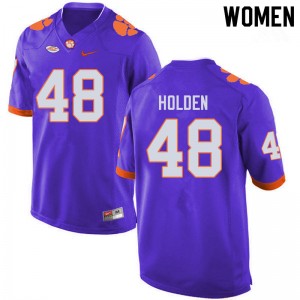 Women Landon Holden Purple Clemson University College Football #48 Jersey 312039-951