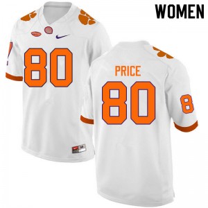 Women Luke Price White CFP Champs College Football #80 Jersey 338620-625